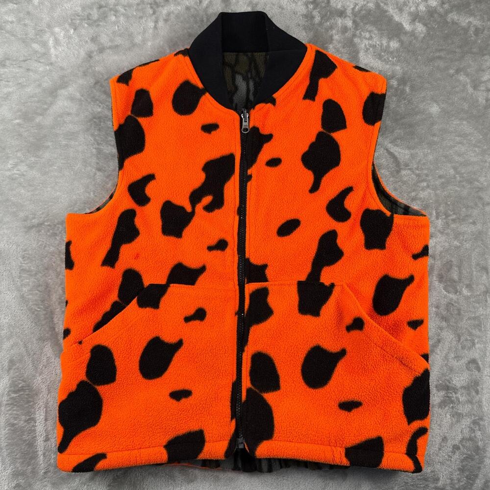 Vintage Cabelas Reversible Hunting Vest Camo Orange Brown Size Large. - Picture 7 of 8